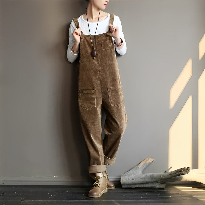Drune | Damen Samt Retro Latzhose Perfekt für Den Frühling