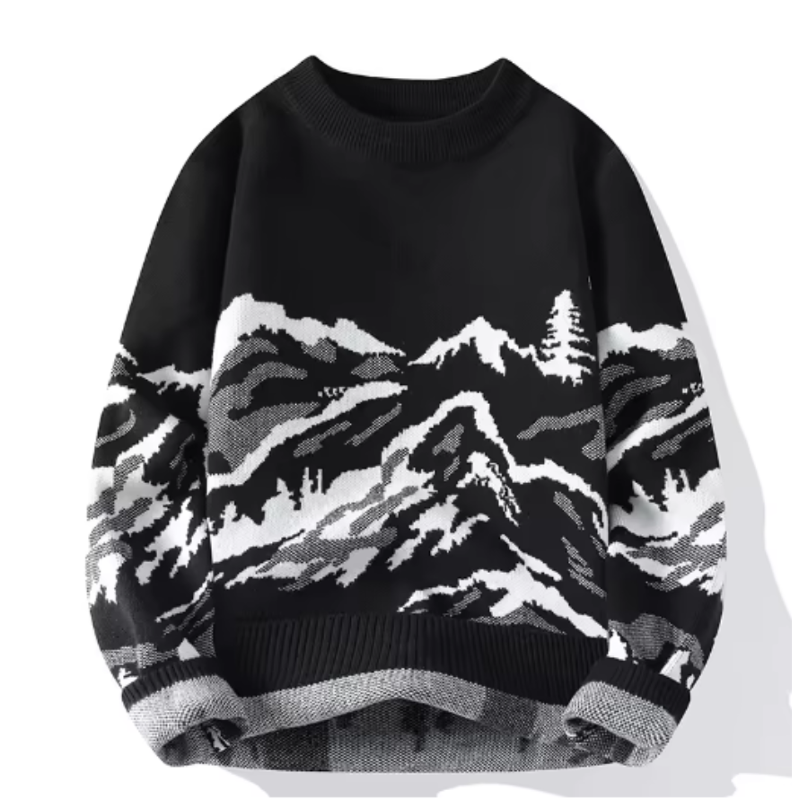 Drune | Strickpullover Bergmotiv Warm und Stilvoll