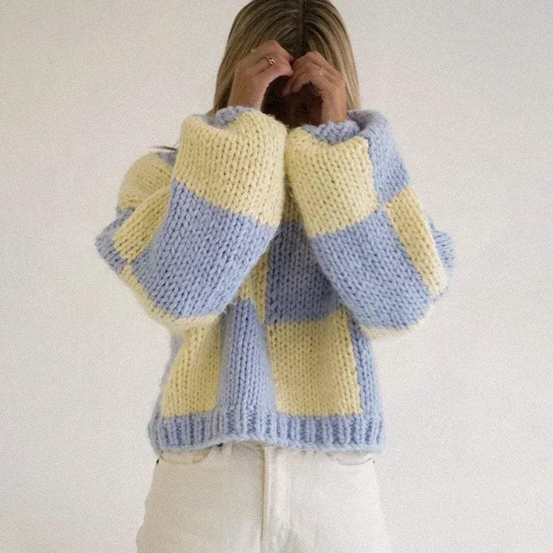 Drune | Cozy plaid short sweater