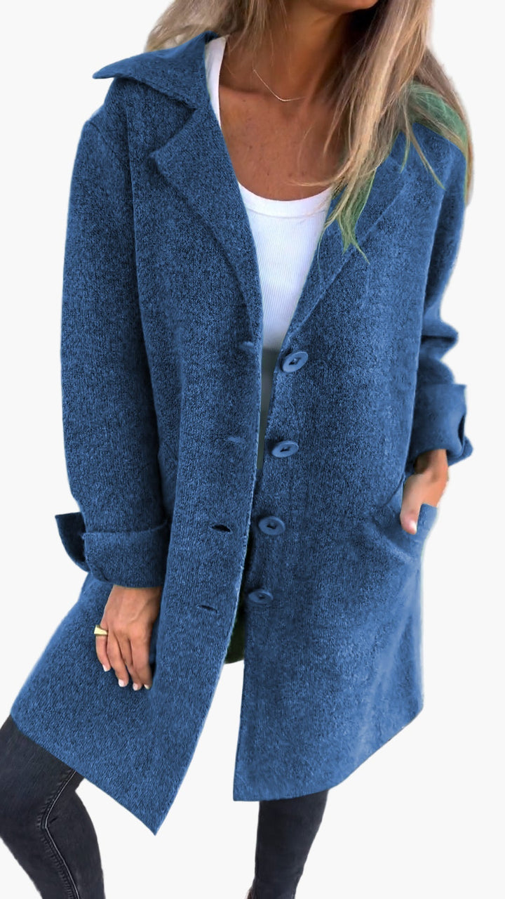 Drune | Mantel mit elegantem Revers - Langer Übergangsjacke für Alltag und Büro