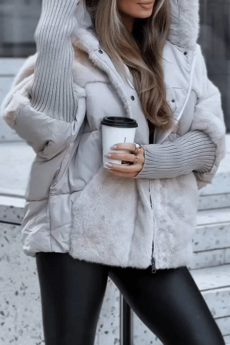 Drune | Winterjacke - Lockerer Schnitt - Gefütterte Steppjacke mit Fell-Details