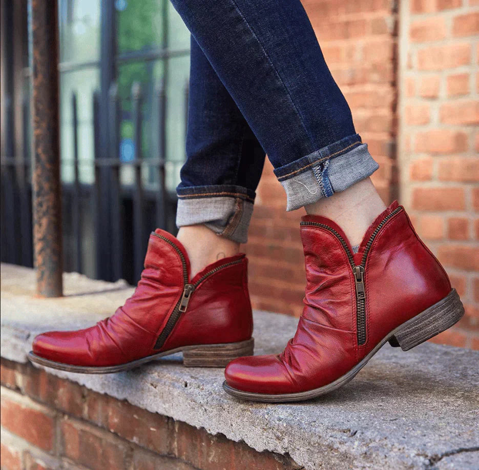 Drune - Damen Reißverschluss Stiefeletten