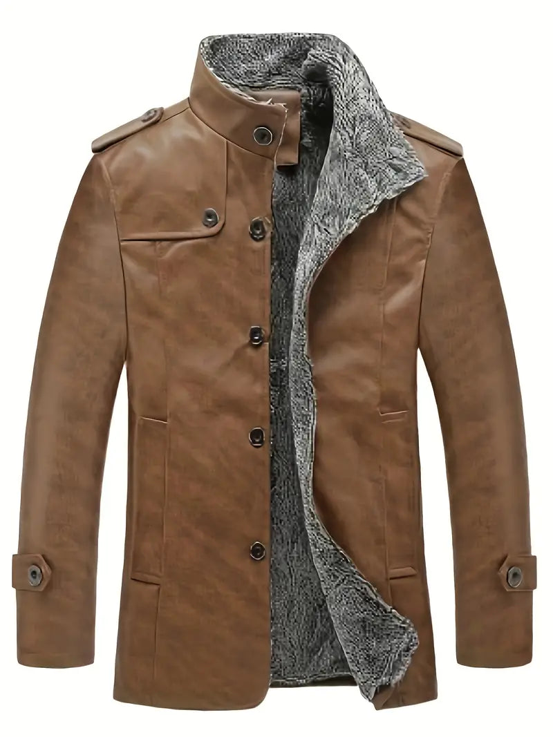 Drune | Lederjacke mit Wolle für Herren - Perfekt für Aktivitäten im Freien