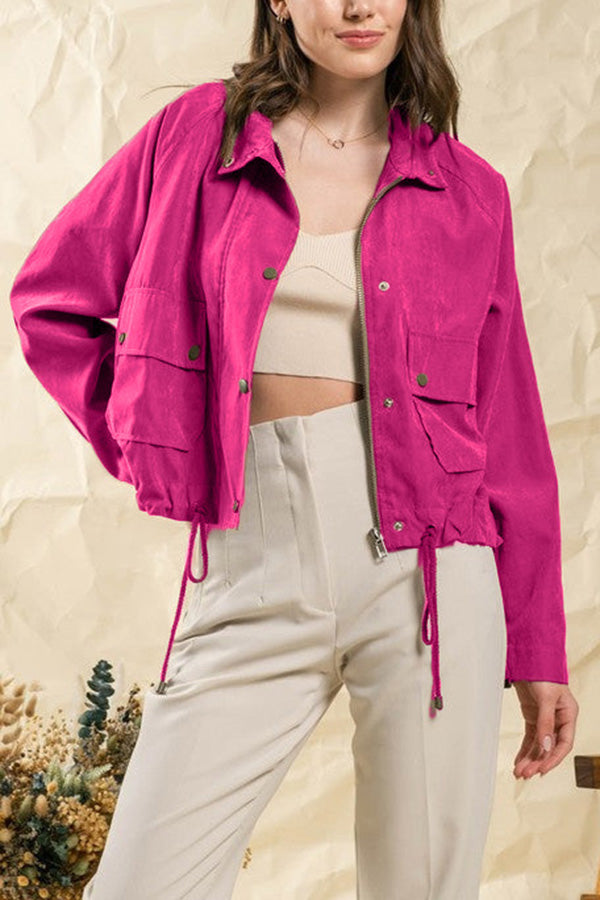 Drune | kariert Revers Mehrknopf-Zwei-Taschen-Midi-Jacke