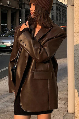 Drune | PU Leder Blazer Jacke