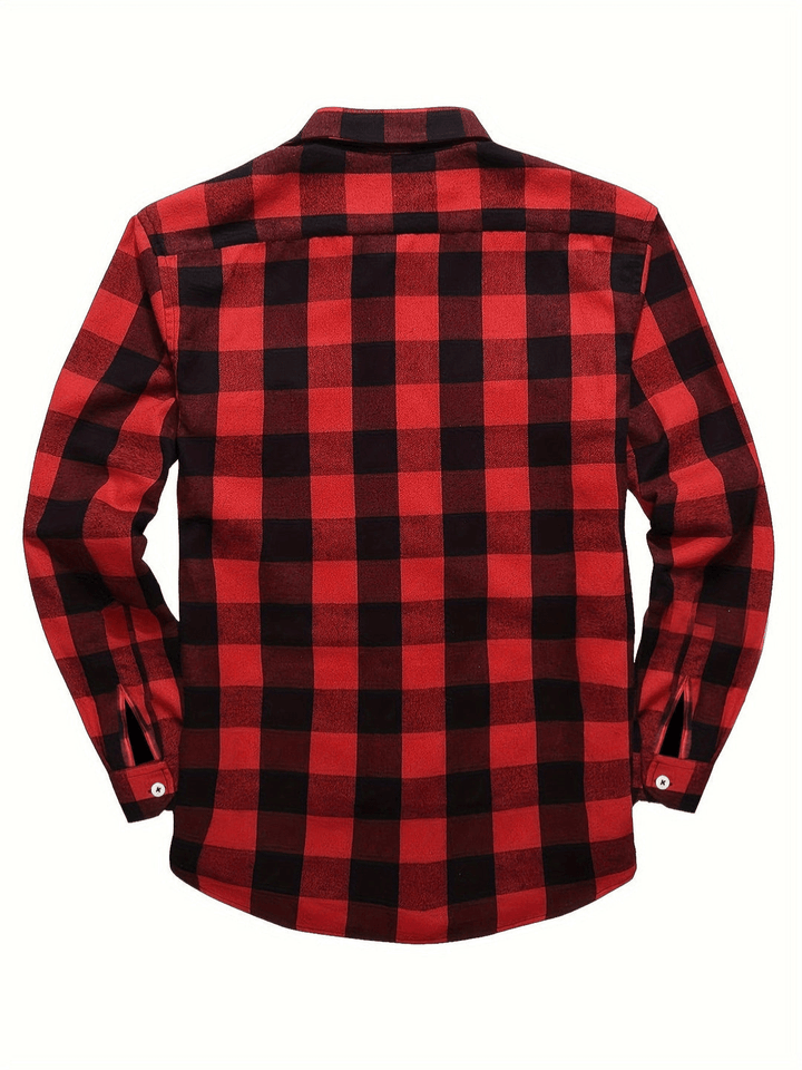 Drune | Lässig Herren Bluse Hemd Lumberjack Print Shirt