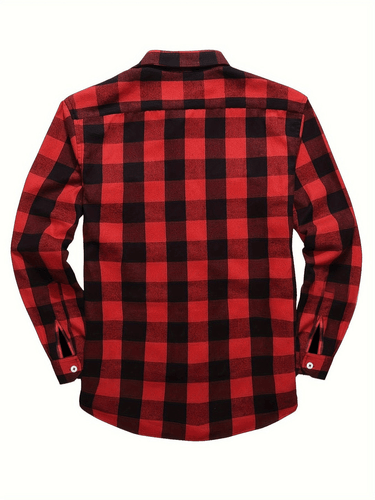 Drune | Lässig Herren Bluse Hemd Lumberjack Print Shirt