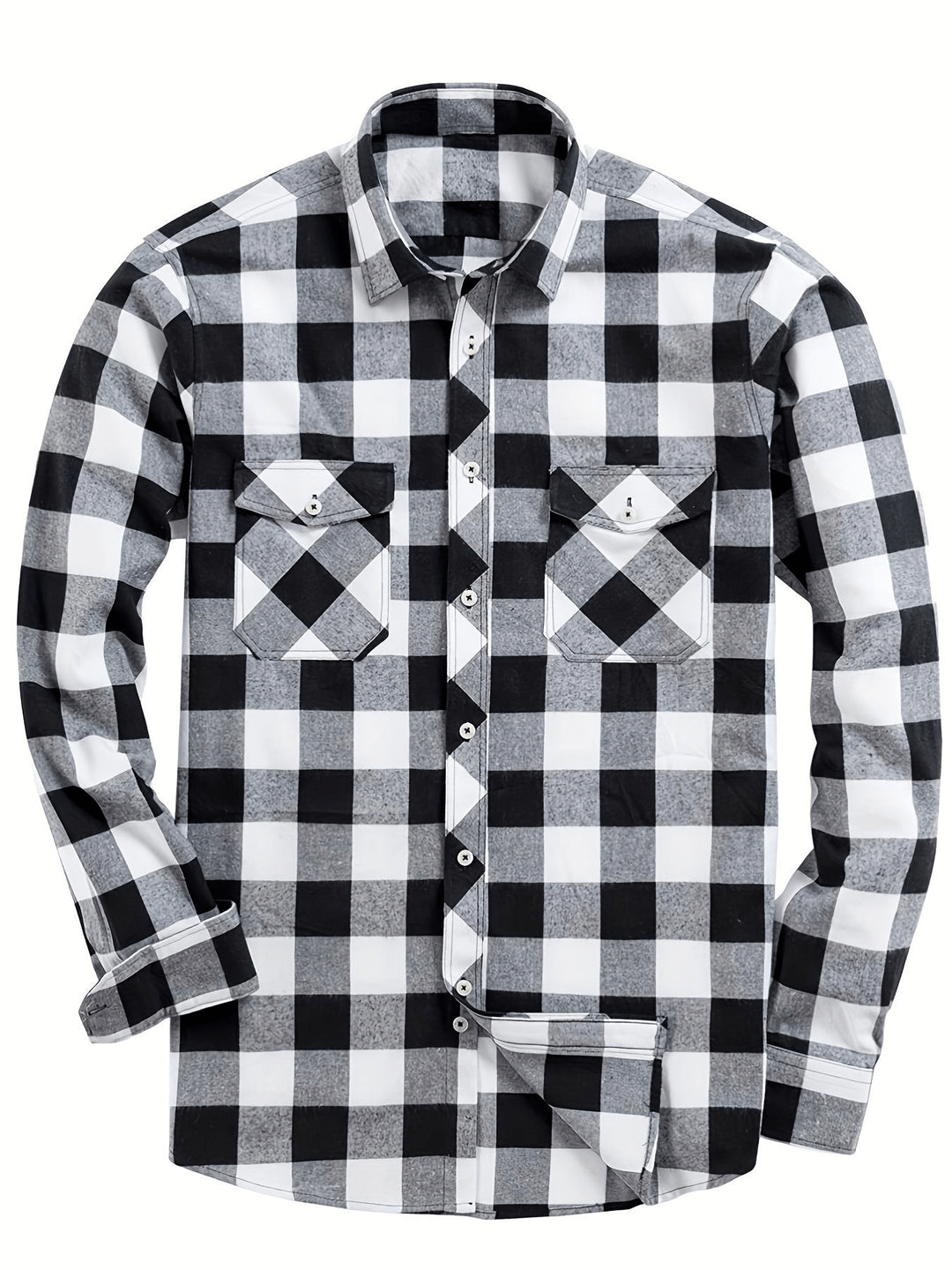 Drune | Lässig Herren Bluse Hemd Lumberjack Print Shirt
