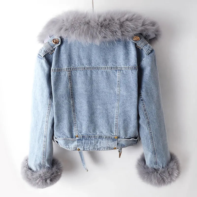 Drune | Denim und Kunstfell Eleganzjacke