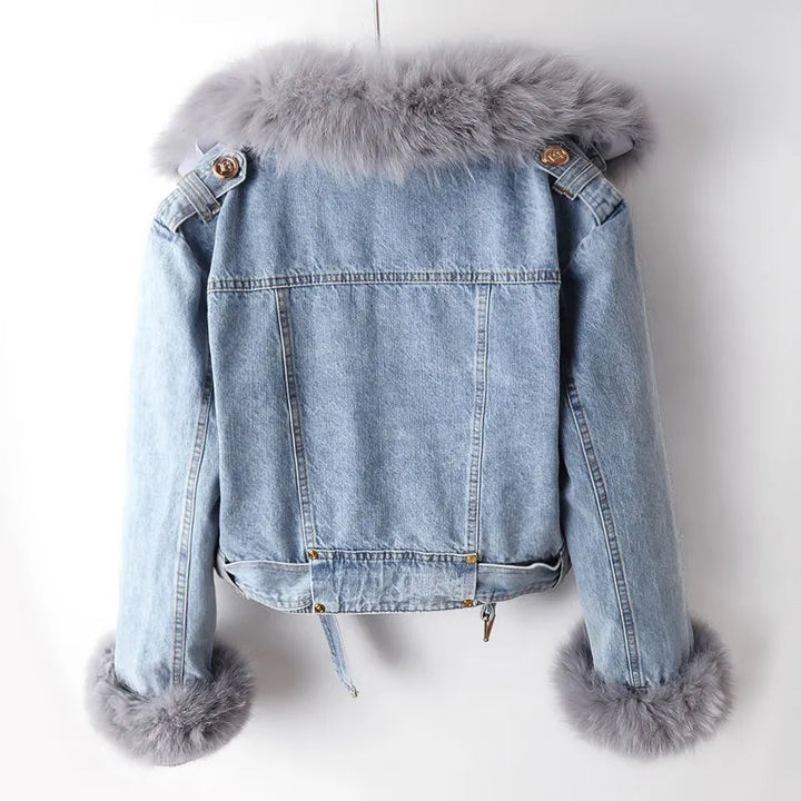 Drune | Denim und Kunstfell Eleganzjacke