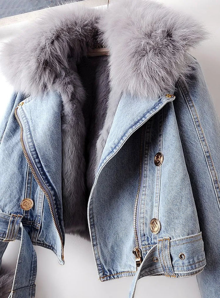 Drune | Denim und Kunstfell Eleganzjacke