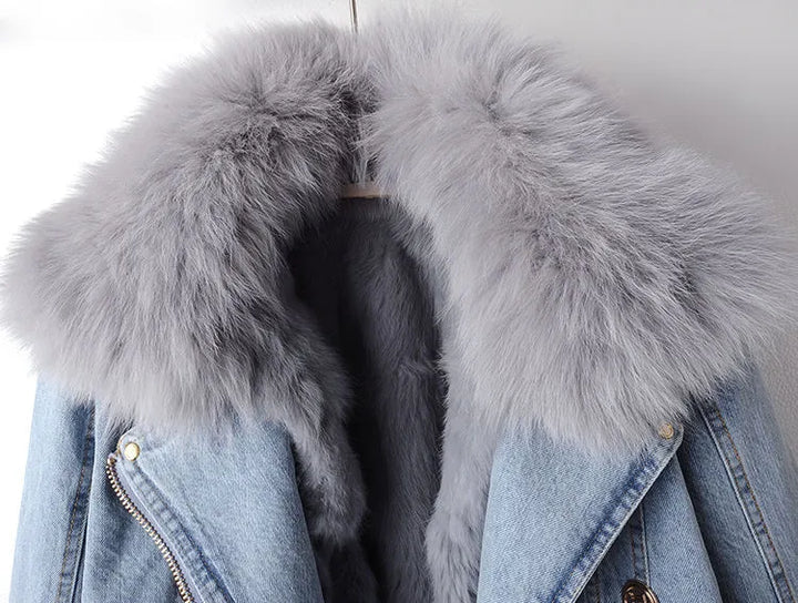 Drune | Denim und Kunstfell Eleganzjacke