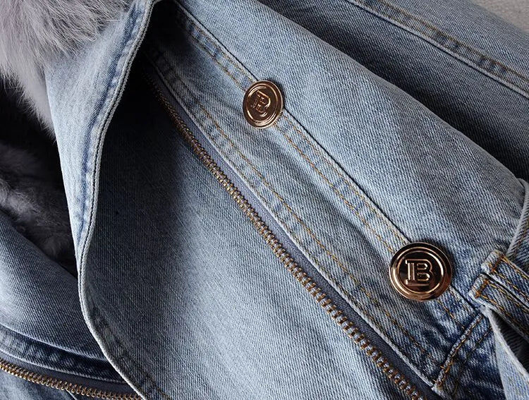 Drune | Denim und Kunstfell Eleganzjacke