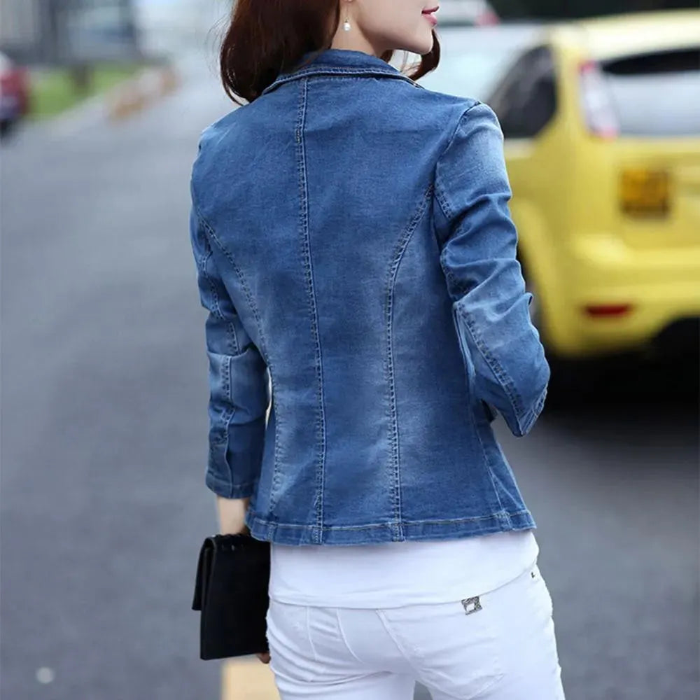 Drune | Denim Jean Blazer Damen - Lässig - Unifarben