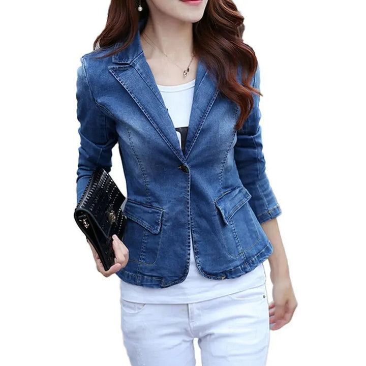 Drune | Denim Jean Blazer Damen - Lässig - Unifarben
