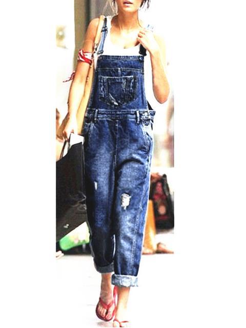 Drune | Denim Lockere Einfache Lange Overalls