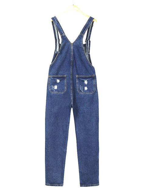 Drune | Denim Lockere Einfache Lange Overalls