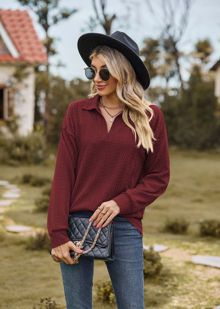 Drune - Damen Freizeitpullover mit Kragen