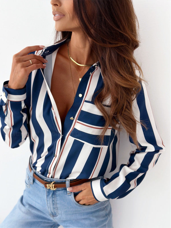 Drune Bluse | Aufgeräumte Damenbluse mit Satindruck