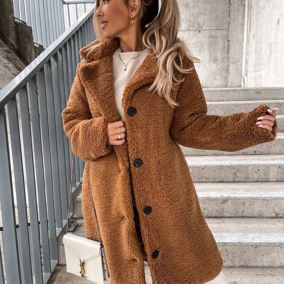 Drune | Damen Oversized Teddy Langmantel