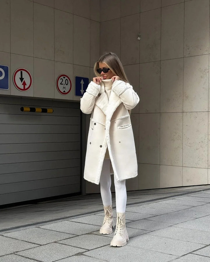 Drune | Lockere Teddyjacke Aus Lammwolle Mit Lässigem Kragen