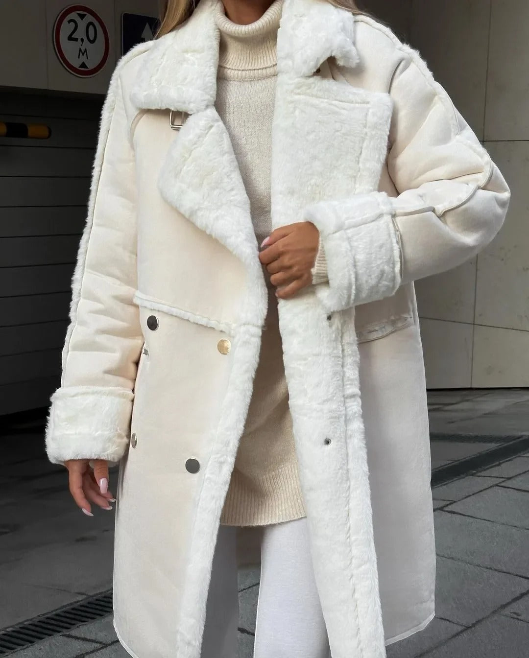 Drune | Lockere Teddyjacke Aus Lammwolle Mit Lässigem Kragen