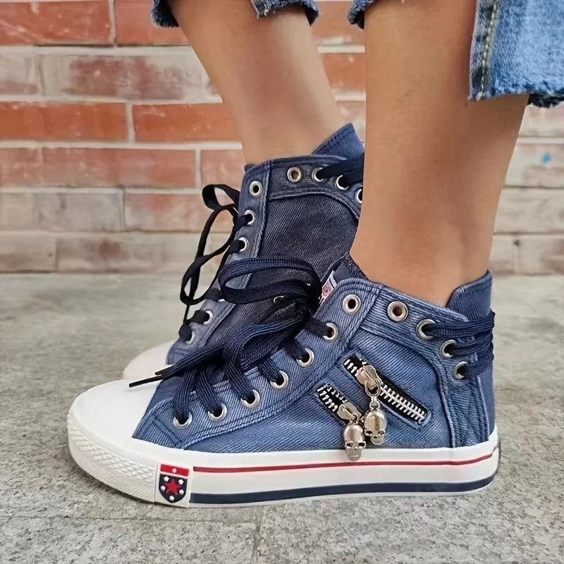 Drune | Urbaner Trend Sneaker-Jeans-Look & Reißverschluss