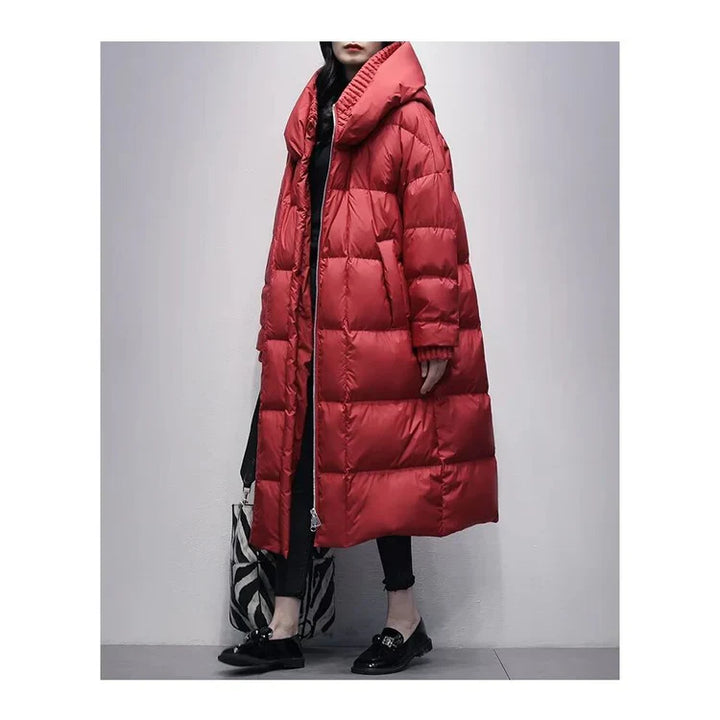 Drune | Lange Pufferjacke mit Daunenumhang
