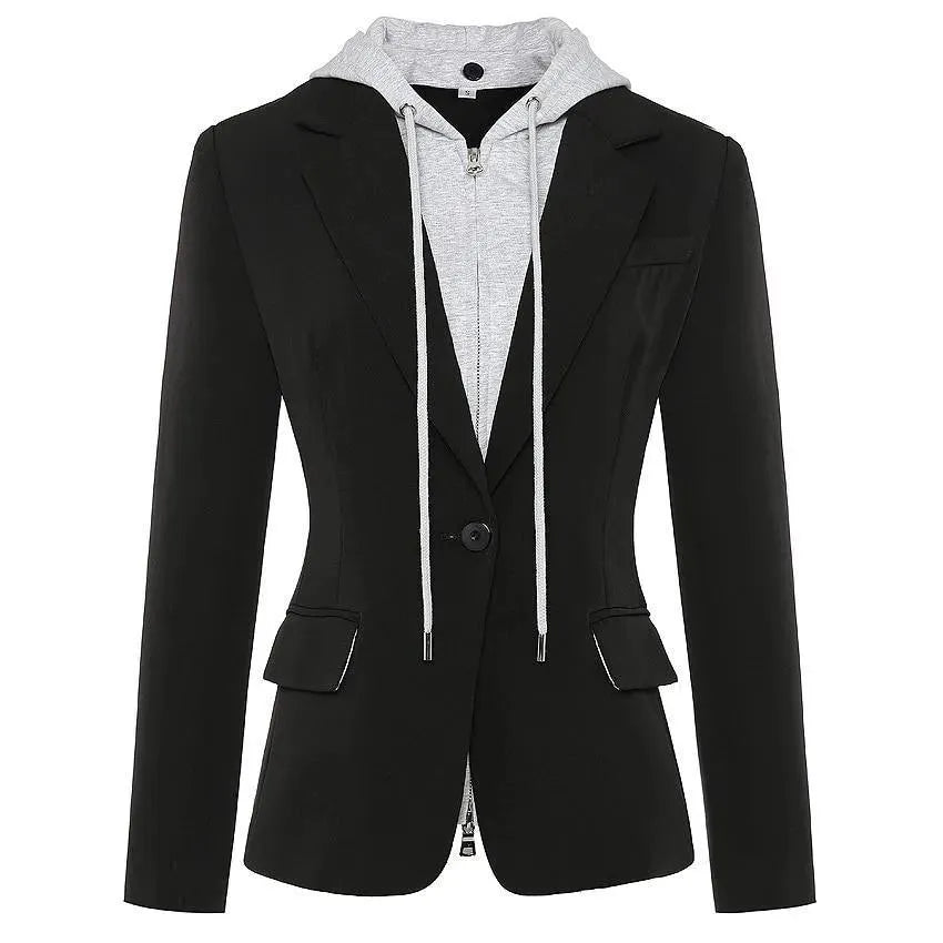 Drune | Abnehmbarer Kapuzenblazer Damen - Lässig - Unifarben