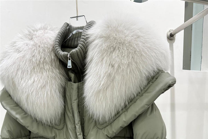 Drune | Fellbesatz Pufferjacke - Luxuriöse Winterwärme - Kurzes Steppmuster - Kältewetter-Essential