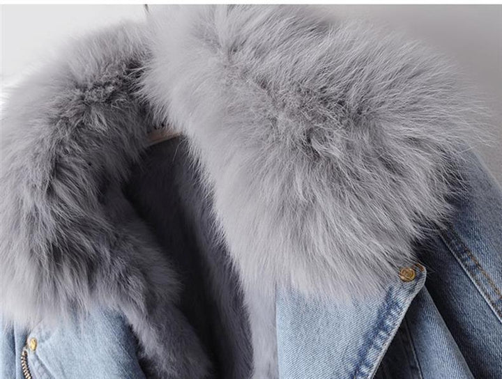 Drune | Jeansjacke - Kunstpelzkragen & -manschetten - Winter-Chic - Lässige Schicht