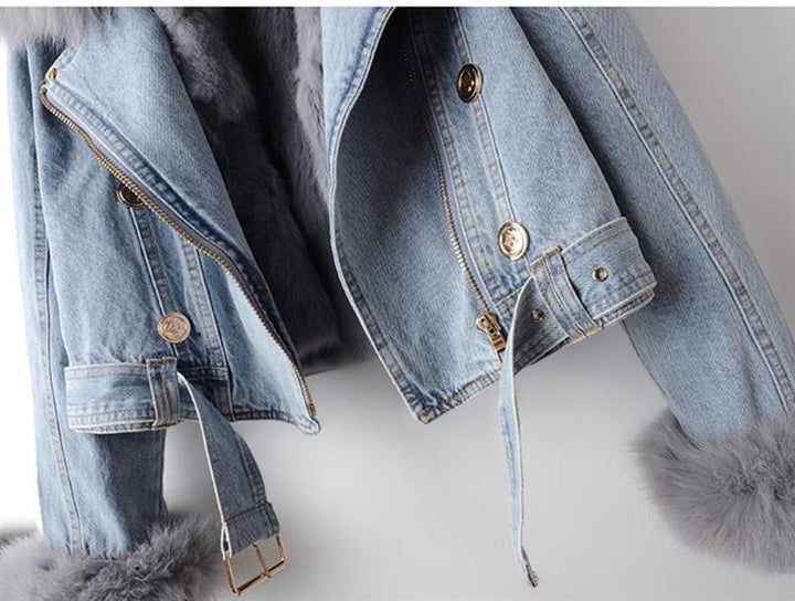 Drune | Jeansjacke - Kunstpelzkragen & -manschetten - Winter-Chic - Lässige Schicht