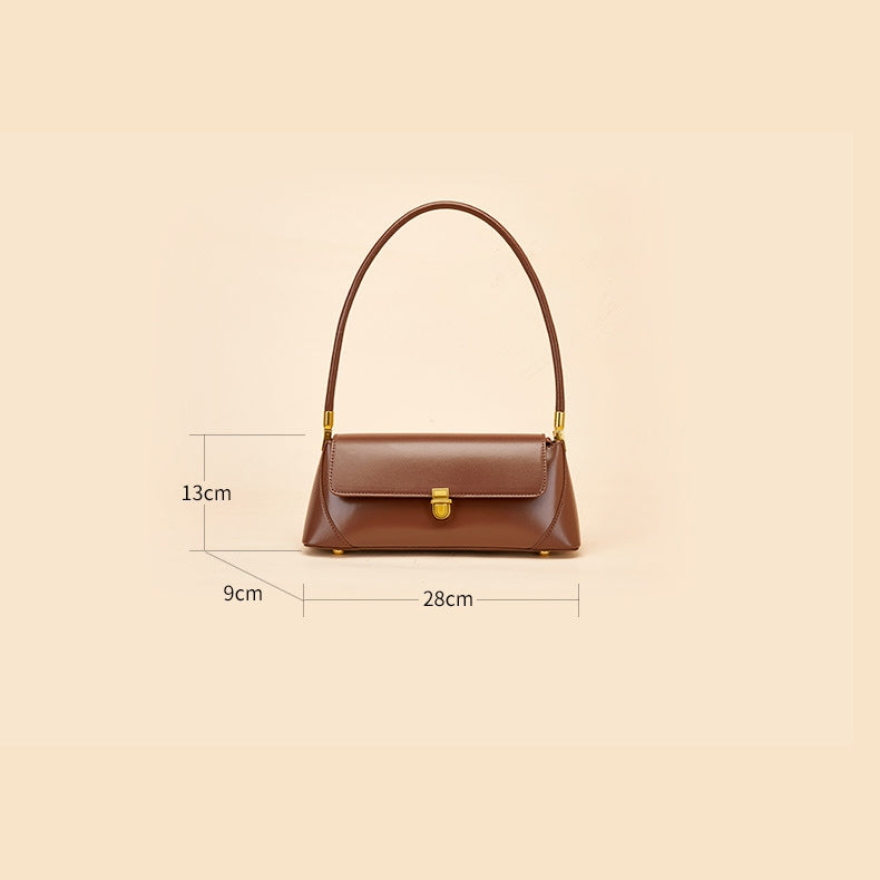 Drune - Klassische Baguette-Schultertasche im Vintage-Stil
