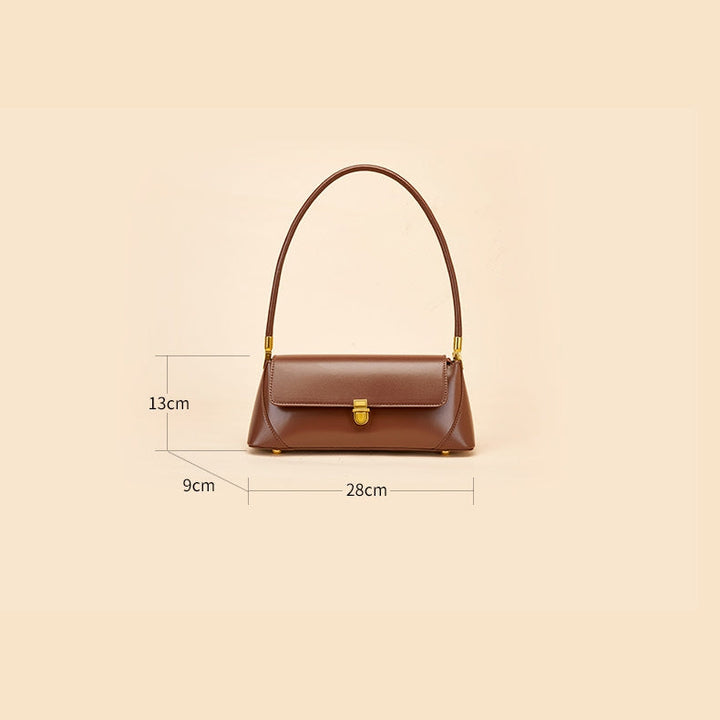 Drune - Klassische Baguette-Schultertasche im Vintage-Stil