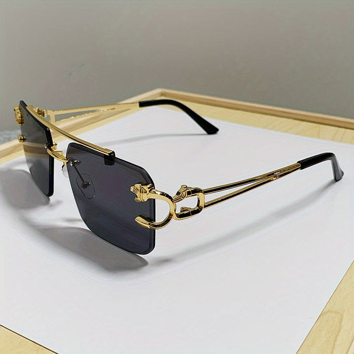 Drune | Trendige Quadratische Randlose Sonnenbrille Für Herren