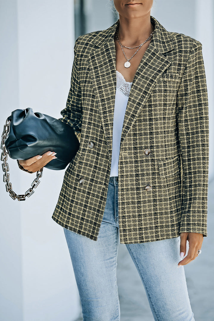Drune | Karierter Doppelreiher Langarm-Blazer