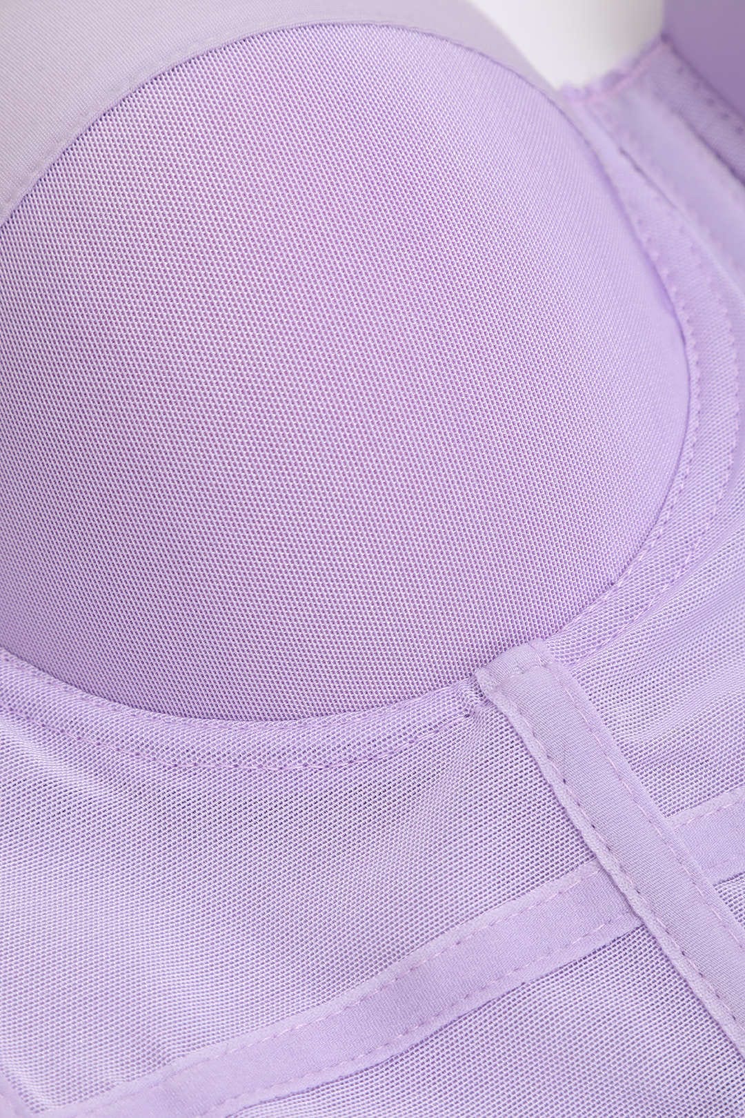 Drune | Figurbetontes Bustier Top Mit Bügel Cups Und Transparenter Mesh Struktur