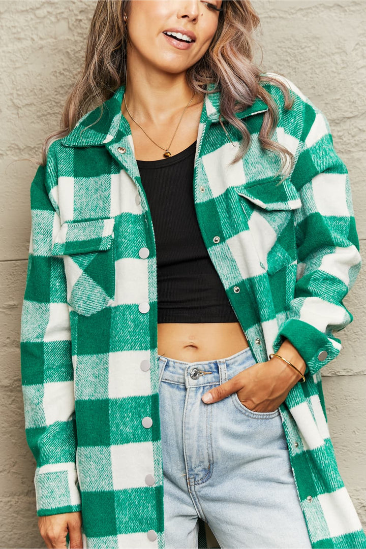 Drune | Karierte Longline Hemdjacke