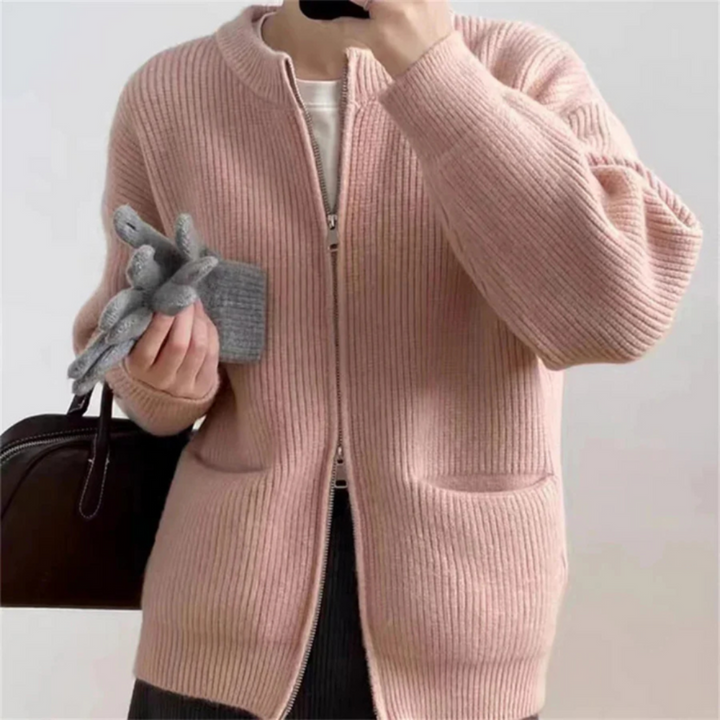 Drune | Reißverschluss-Cardigan für Damen in Übergröße Komfort