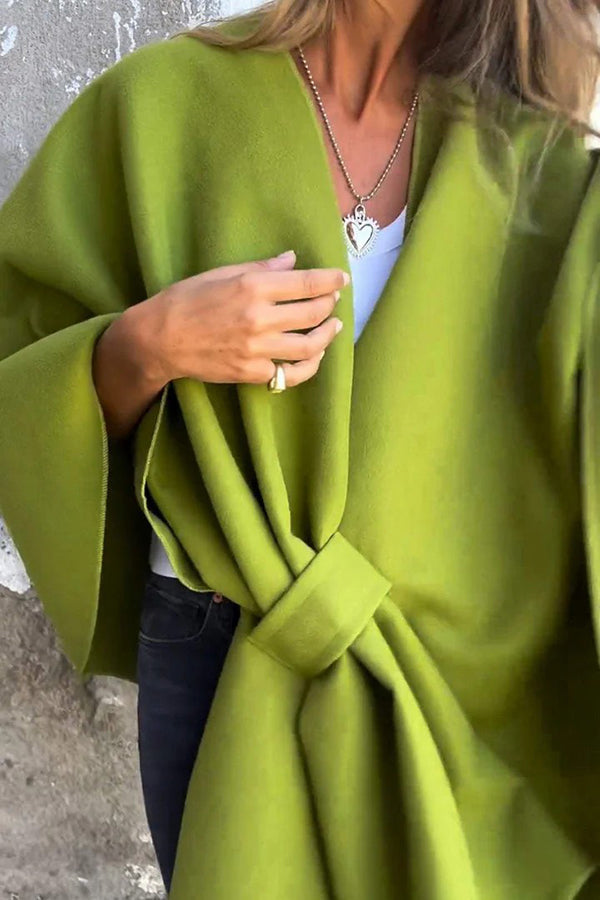 Drune | Cozy, loose V-neck stole cape jacket
