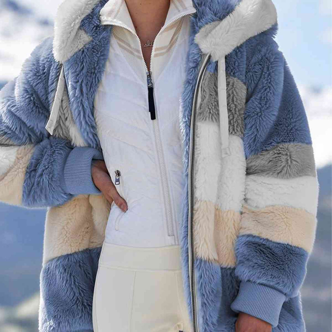 Drune | Color Block Zip-Up Kapuzenjacke