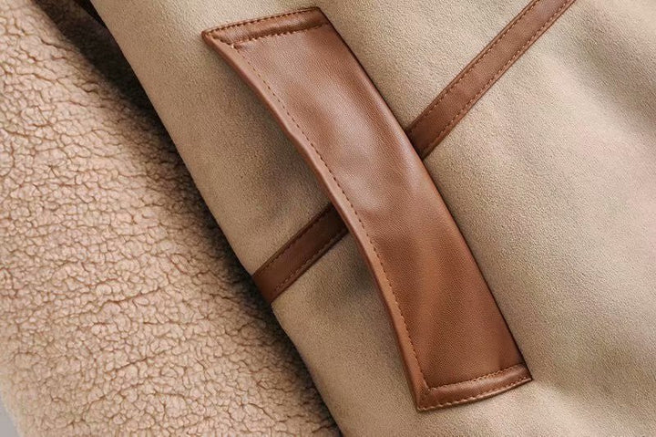 Drune | gefütterte Pilotenjacke - Kunstleder-Akzente - Warm und Schick - Wintermode