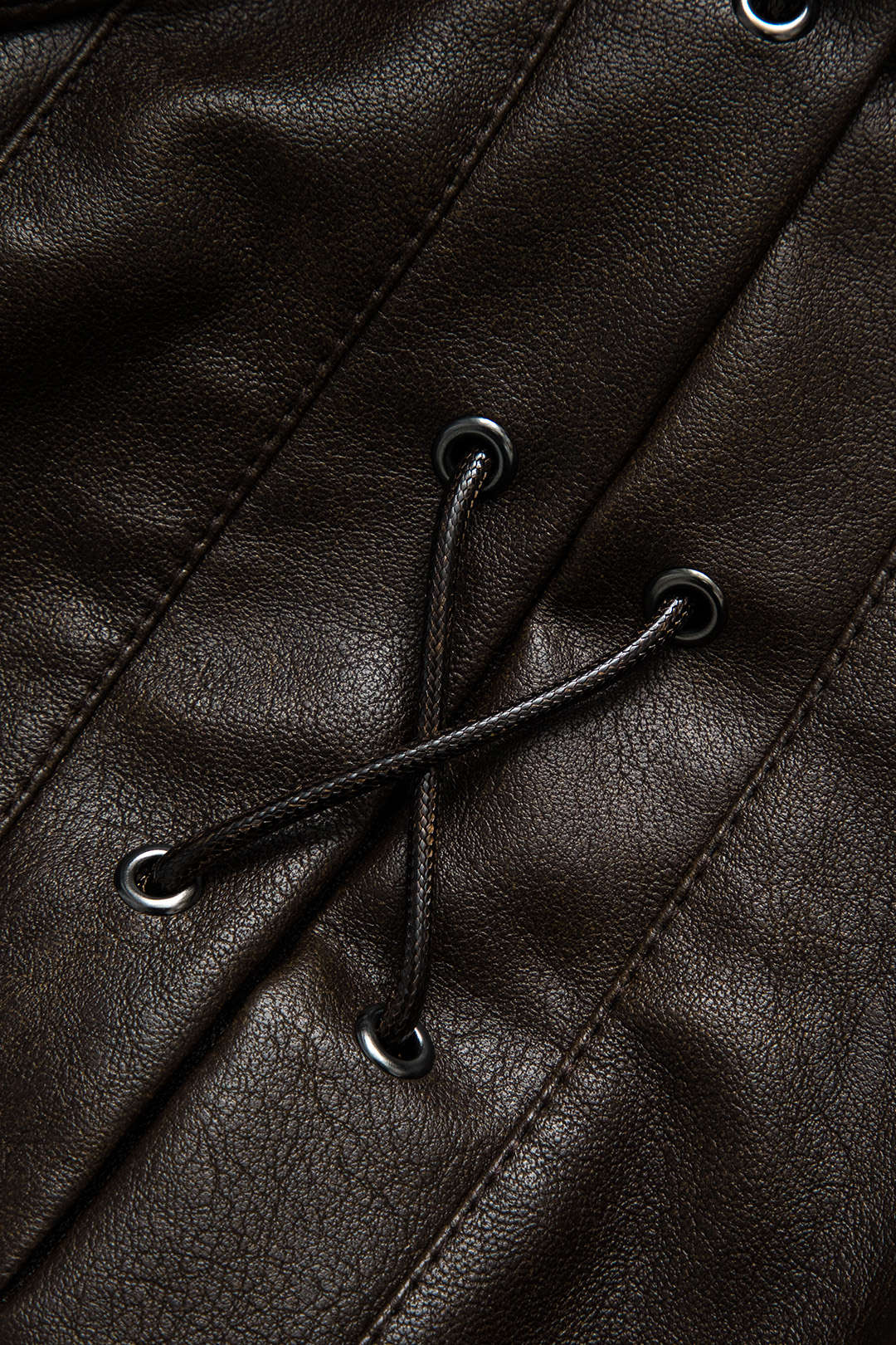 Drune | Leder Krawattenfront Überknopfjacke