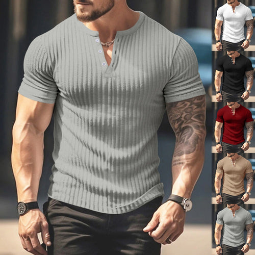 Drune | Einfarbig Lässig gestricktes T-Shirt