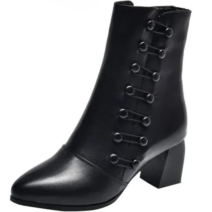 Drune | leder-damenstiefel aus grobem leder