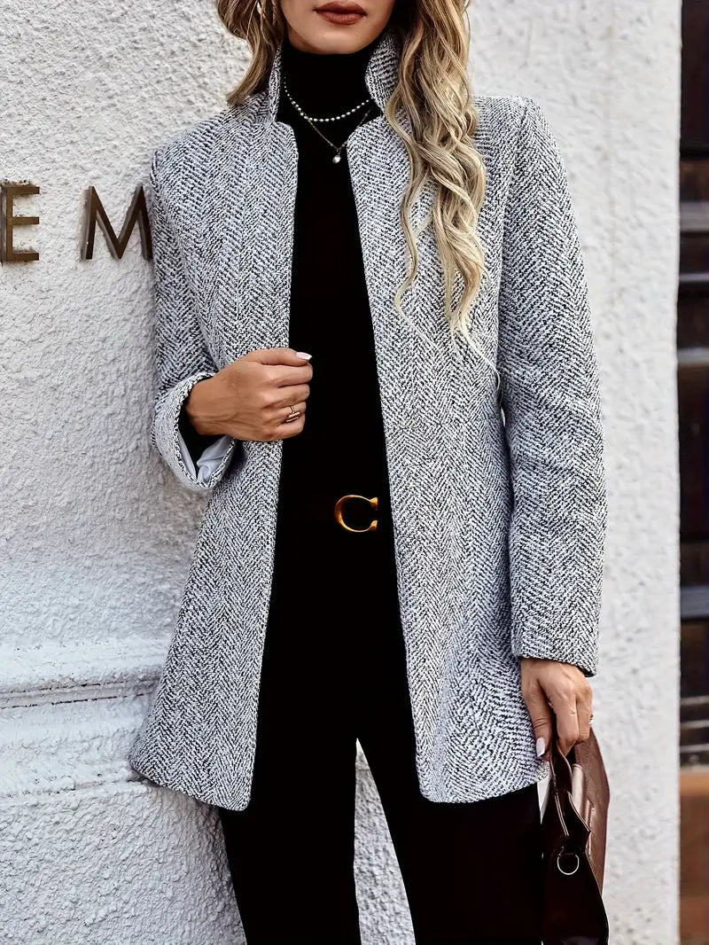 Drune | Stilvoller Damenmantel Im Tweed Look