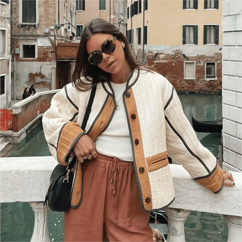 Drune | Übergrößen Farbblock Strickjacke - Einzigartiger Boho-Chic Stil - Lässige Schicht