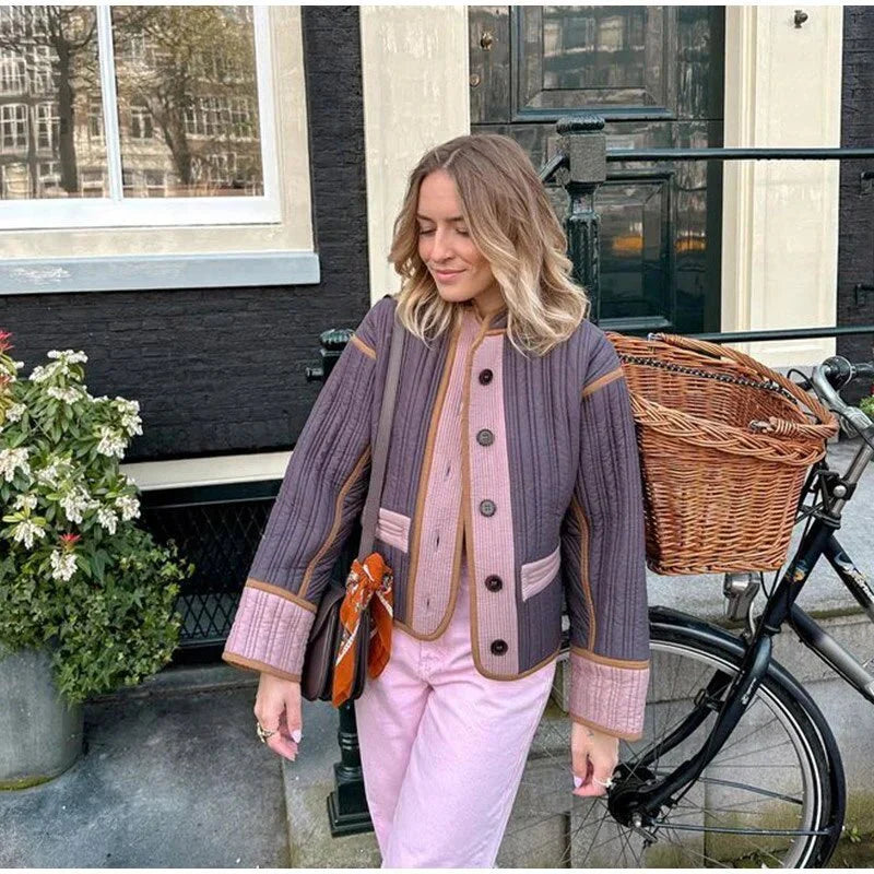 Drune | Übergrößen Farbblock Strickjacke - Einzigartiger Boho-Chic Stil - Lässige Schicht