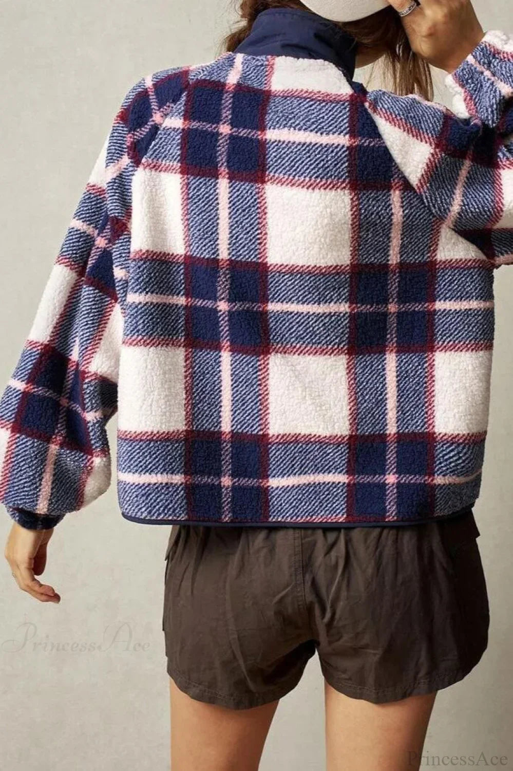 Drune | Fleece Plaid Wool Langarmjacke