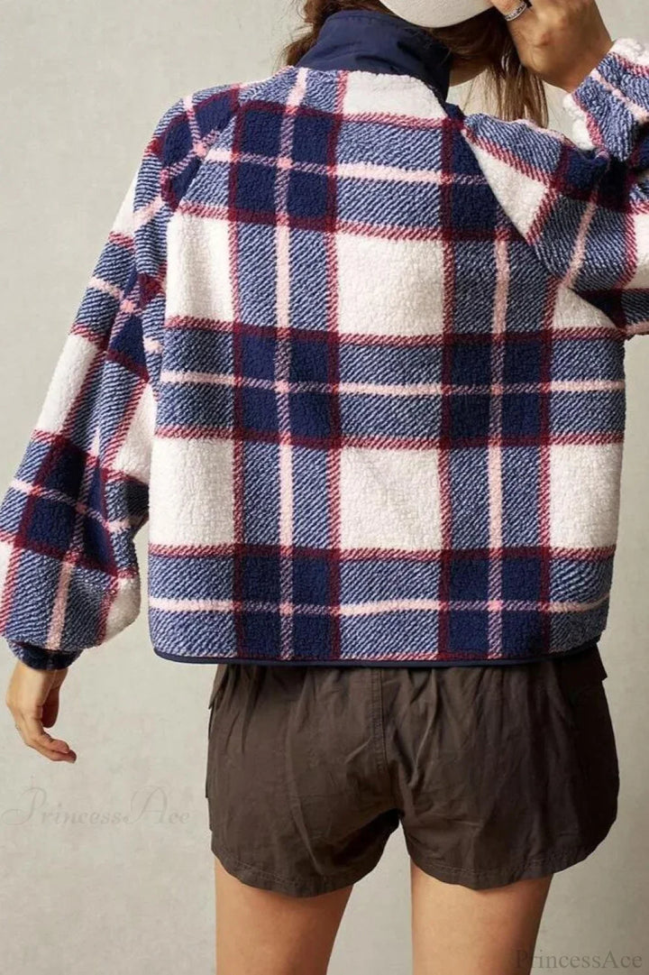 Drune | Fleece Plaid Wool Langarmjacke